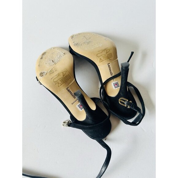 Larroude The Nyx Heels Black Suede Leather - Picture 7 of 7